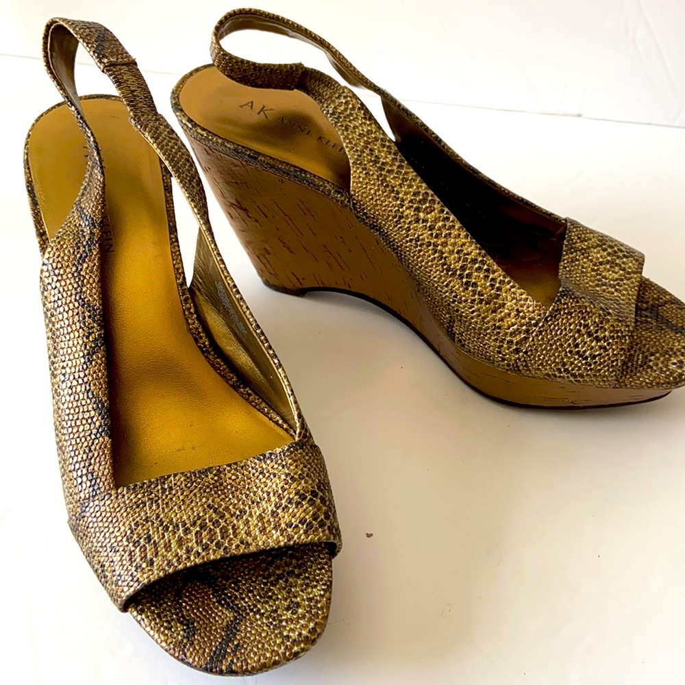 AKLEIN FORTUNATE VEGAN Snakeskin WEDGES BRONZE